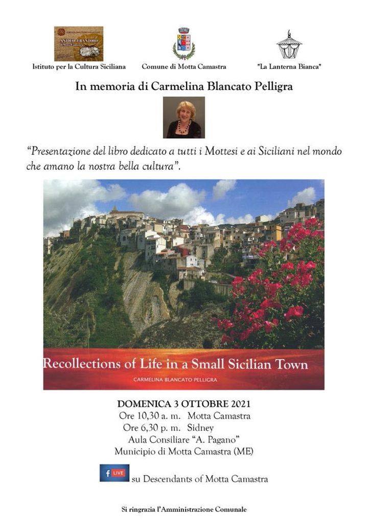 Domenica 3 ottobre a Motta Camastra il ricordo di Carmelina Blancato Pelligra